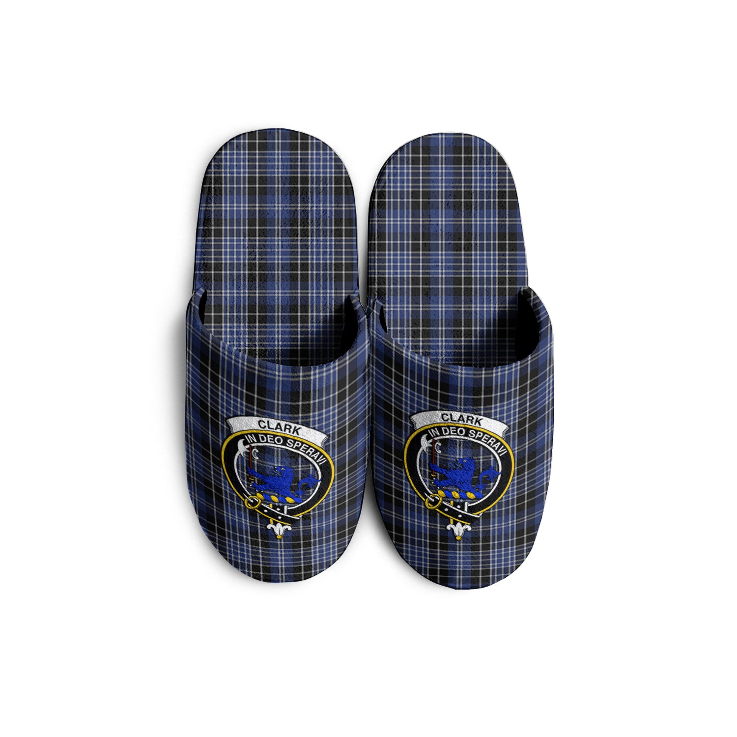 Clark (Lion) Tartan Home Slippers with Family Crest - Tartanvibesclothing