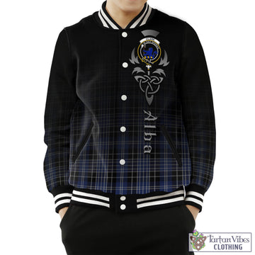 Clark (Lion) Tartan Baseball Jacket Featuring Alba Gu Brath Family Crest Celtic Inspired