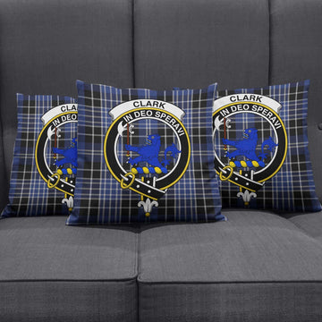 Clark (Lion) Tartan Pillow Cover with Family Crest