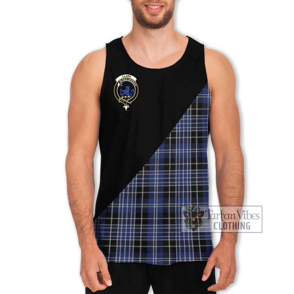 Clark (Lion) Tartan Men's Tank Top with Family Crest and Military Logo Style Men - Tartanvibesclothing Shop