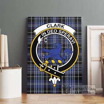 Clark (Lion) Tartan Canvas Print Wall Art with Family Crest