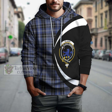 Clark (Lion) Tartan Hoodie with Family Crest Circle Style