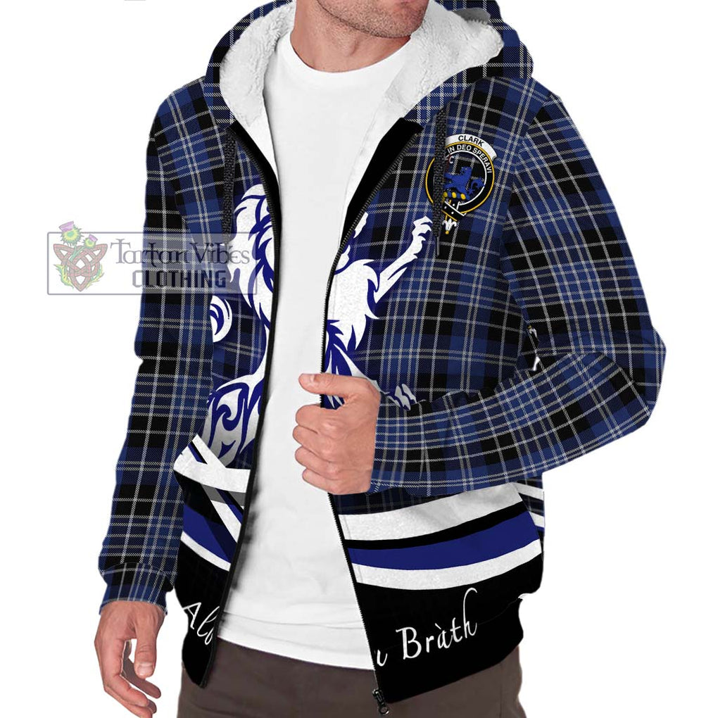 Clark (Lion) Tartan Sherpa Hoodie with Alba Gu Brath Regal Lion Emblem Unisex S - Tartanvibesclothing Shop