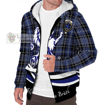 Clark (Lion) Tartan Sherpa Hoodie with Alba Gu Brath Regal Lion Emblem