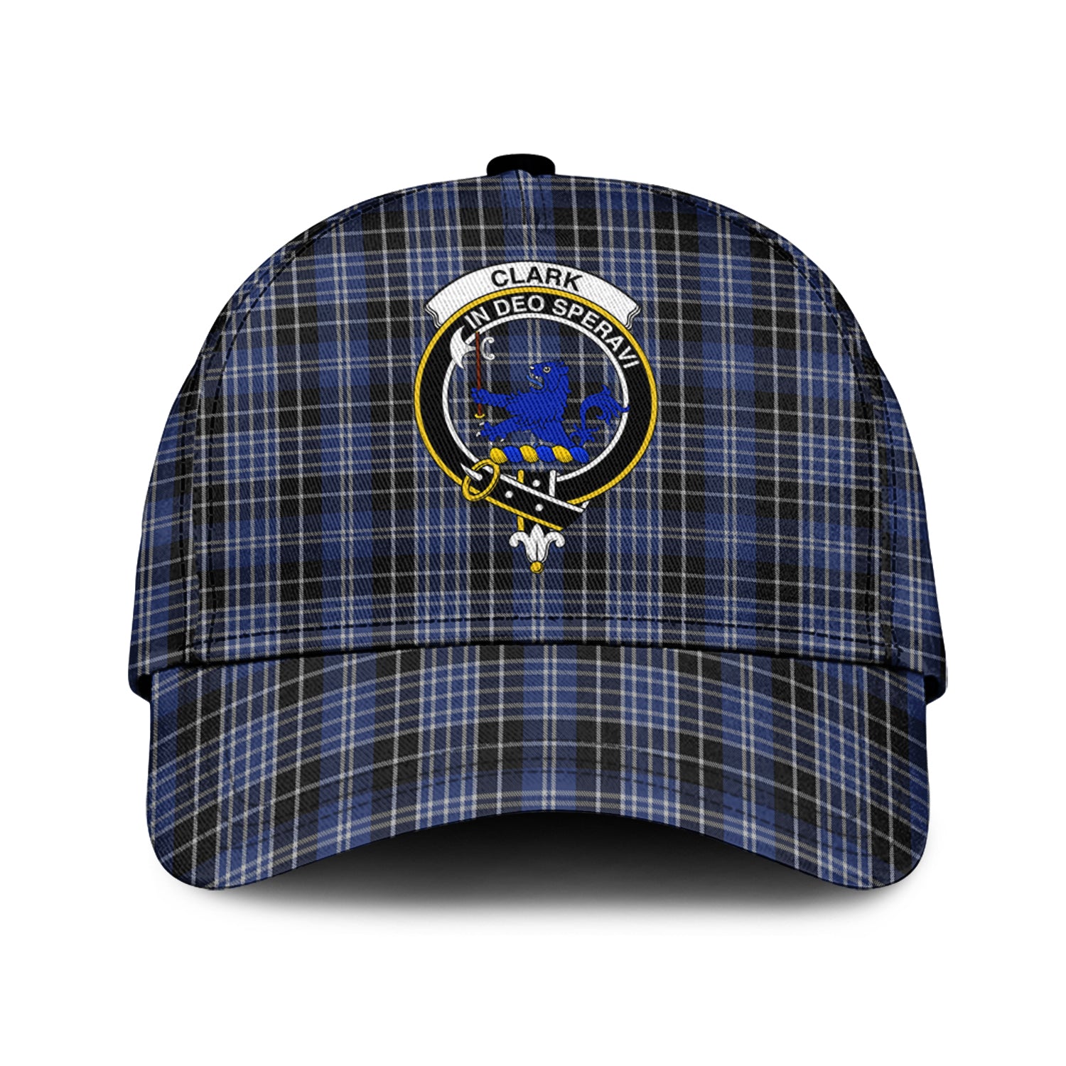 Clark (Lion) Tartan Classic Cap with Family Crest Classic Cap Universal Fit - Tartan Vibes Clothing