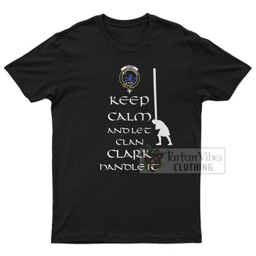 Clark (Clarke) Clan Mens Short Sleeve Button Up Shirt with Golden Celtic Tree Of Life