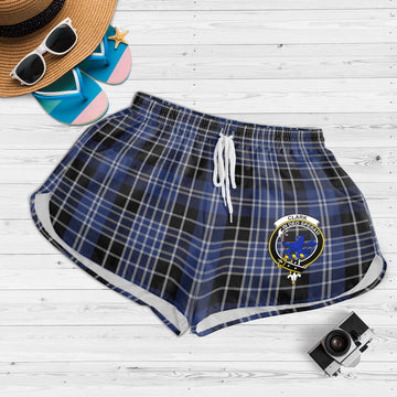 Clark (Lion) Tartan Womens Shorts with Family Crest