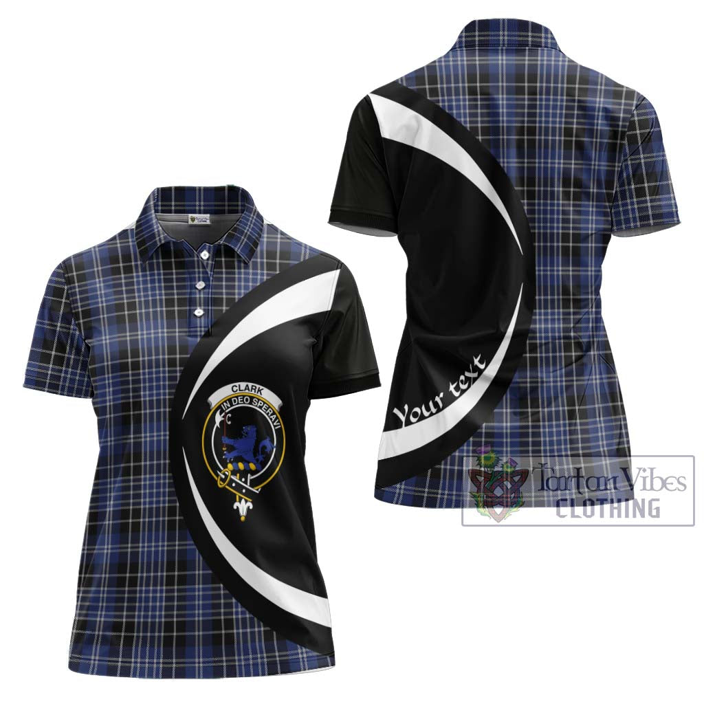 Clark (Lion) Tartan Women's Polo Shirt with Family Crest Circle Style Women - Tartan Vibes Clothing