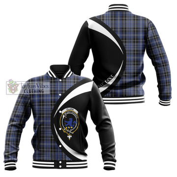 Clark (Lion) Tartan Baseball Jacket with Family Crest Circle Style