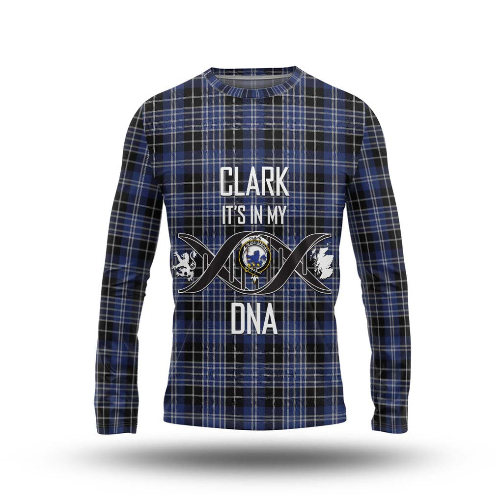 Clark (Lion) Tartan Long Sleeve T-Shirt with Family Crest DNA In Me Style Unisex - Tartanvibesclothing Shop