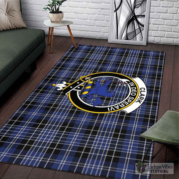 Clark (Lion) Tartan Area Rug with Family Crest