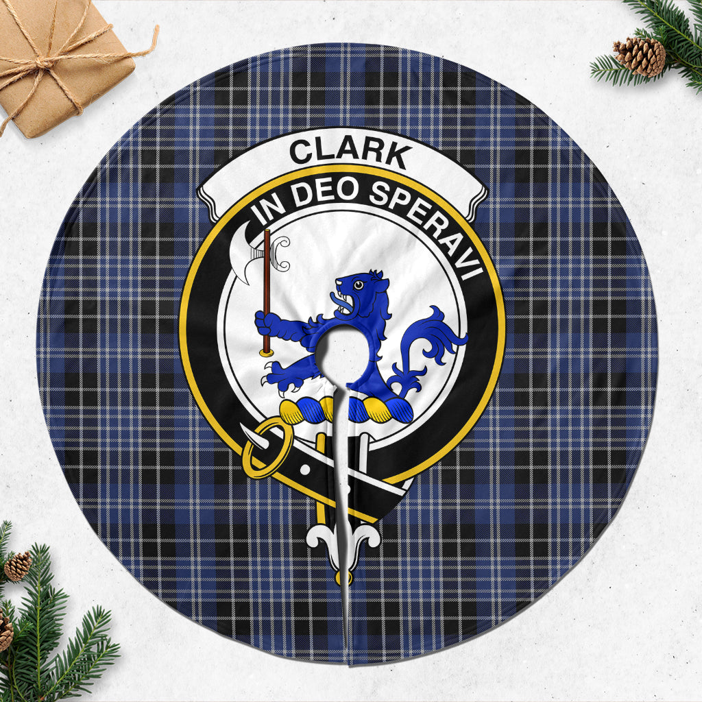 Clark (Lion) Tartan Christmas Tree Skirt with Family Crest - Tartanvibesclothing