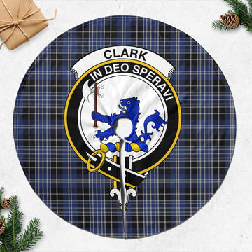 Clark (Lion) Tartan Christmas Tree Skirt with Family Crest