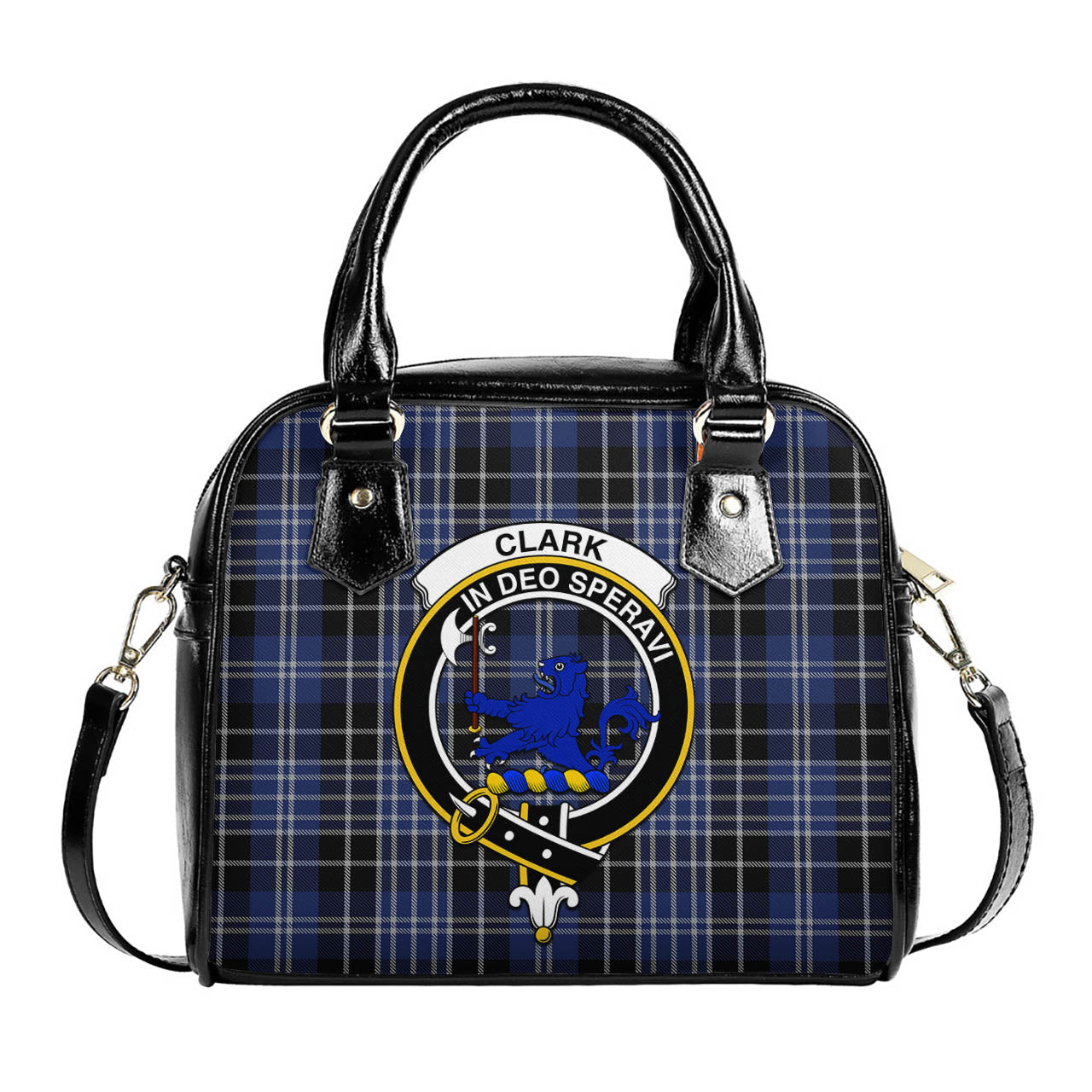 Clark (Lion) Tartan Shoulder Handbags with Family Crest One Size 6*25*22 cm - Tartanvibesclothing