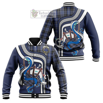 Clark (Lion) Tartan Baseball Jacket with Epic Bagpipe Style