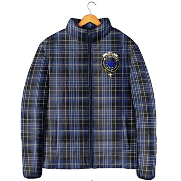 Clark (Lion) Tartan Padded Jacket with Family Crest