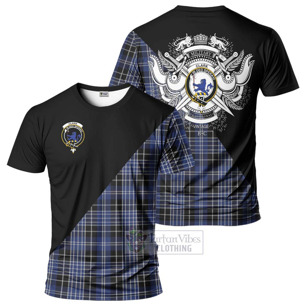 Clark (Lion) Tartan T-Shirt with Family Crest and Military Logo Style Kid's Shirt - Tartanvibesclothing Shop