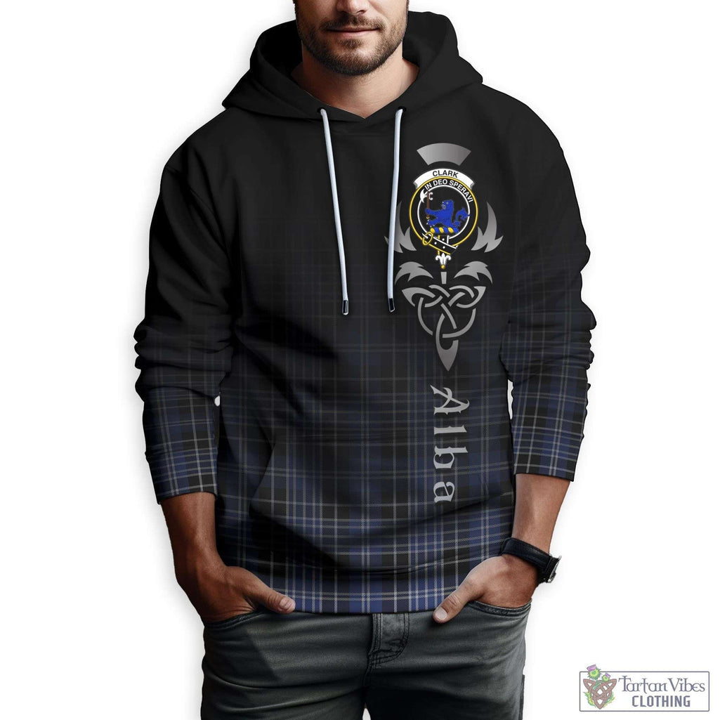 Tartan Vibes Clothing Clark (Lion) Tartan Hoodie Featuring Alba Gu Brath Family Crest Celtic Inspired