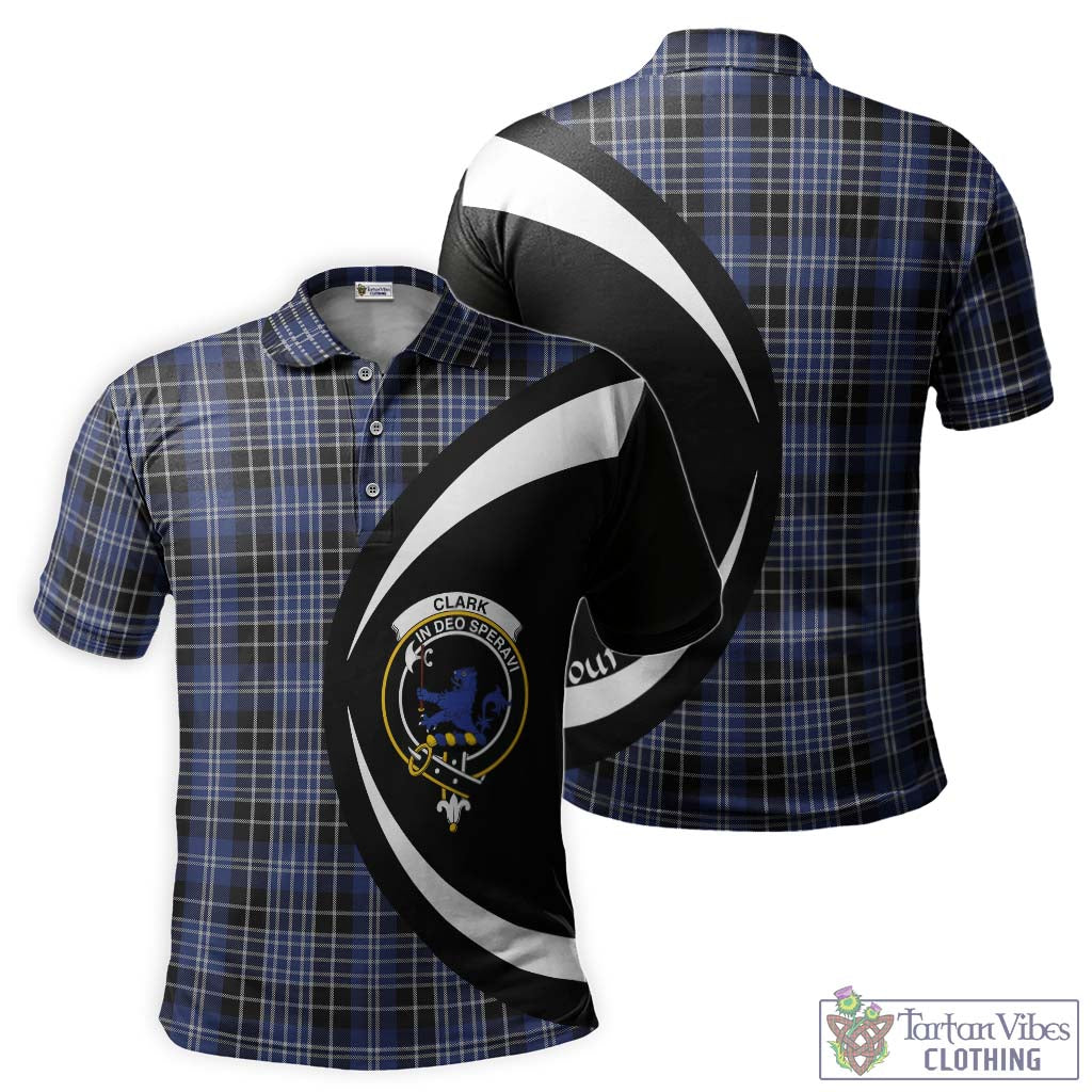 Clark (Lion) Tartan Men's Polo Shirt with Family Crest Circle Style Kid - Tartan Vibes Clothing