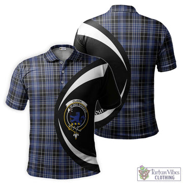 Clark (Lion) Tartan Men's Polo Shirt with Family Crest Circle Style