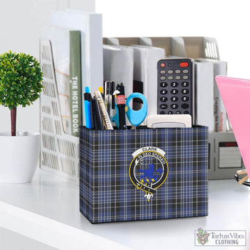 Clark (Lion) Tartan Pen Holder with Family Crest