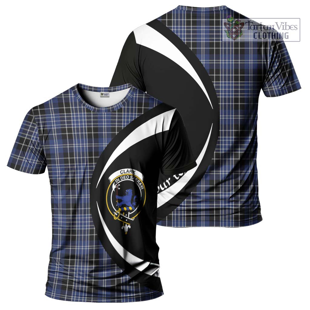 Tartan Vibes Clothing Clark (Lion) Tartan T-Shirt with Family Crest Circle Style