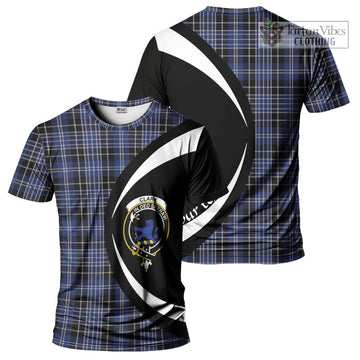 Clark (Lion) Tartan T-Shirt with Family Crest Circle Style