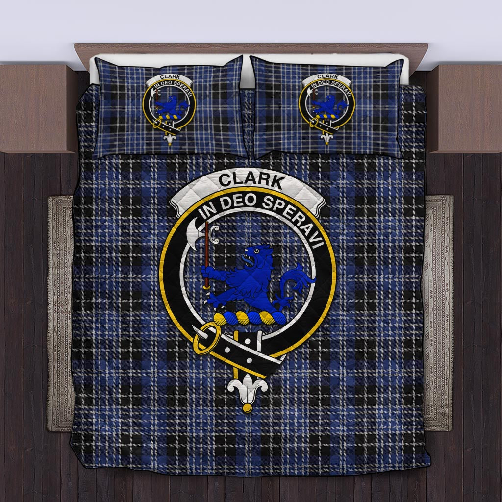 Clark (Lion) Tartan Quilt Bed Set with Family Crest Twin - Tartan Vibes Clothing