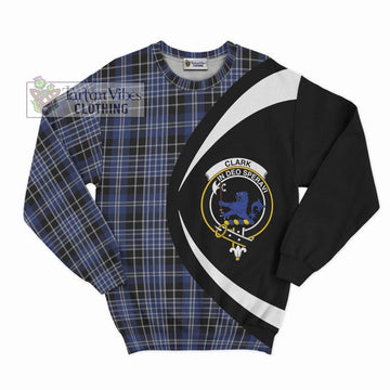 Clark (Lion) Tartan Sweatshirt with Family Crest Circle Style