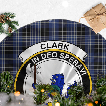 Clark (Lion) Tartan Christmas Tree Skirt with Family Crest