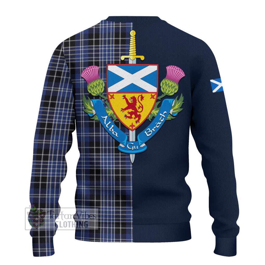 Tartan Vibes Clothing Clark (Lion) Tartan Knitted Sweater with Scottish Lion Royal Arm Half Style