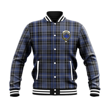 Clark (Lion) Tartan Baseball Jacket with Family Crest