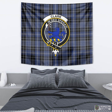 Clark (Lion) Tartan Tapestry Wall Hanging and Home Decor for Room with Family Crest