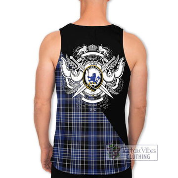 Clark (Lion) Tartan Men's Tank Top with Family Crest and Military Logo Style