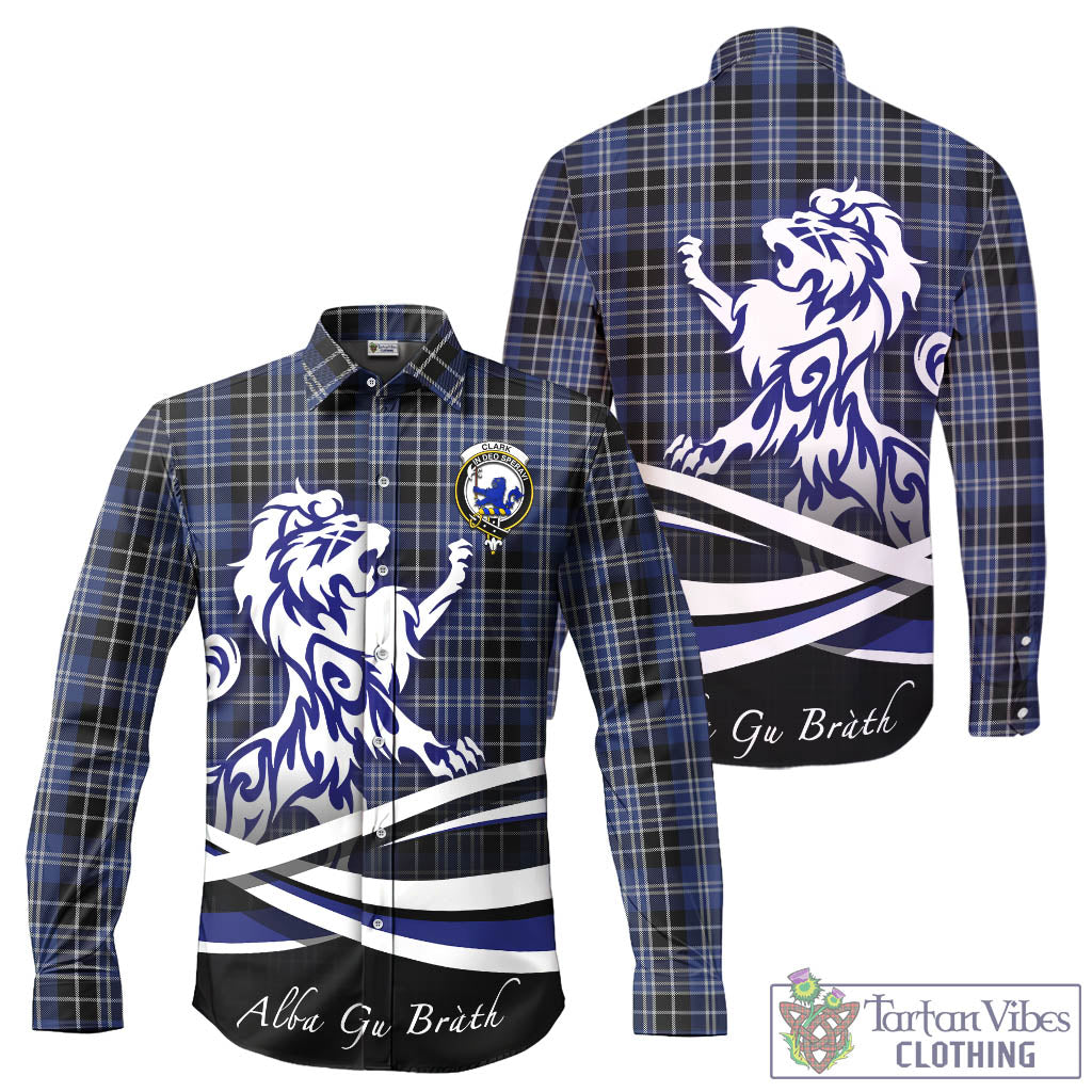 clark-lion-tartan-long-sleeve-button-up-shirt-with-alba-gu-brath-regal-lion-emblem