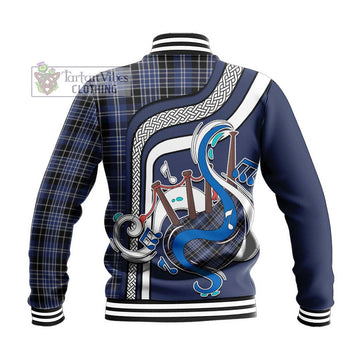 Clark (Lion) Tartan Baseball Jacket with Epic Bagpipe Style