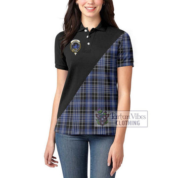 Clark (Lion) Tartan Women's Polo Shirt with Family Crest and Military Logo Style