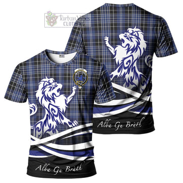 Clark (Lion) Tartan Cotton T-shirt with Alba Gu Brath Regal Lion Emblem