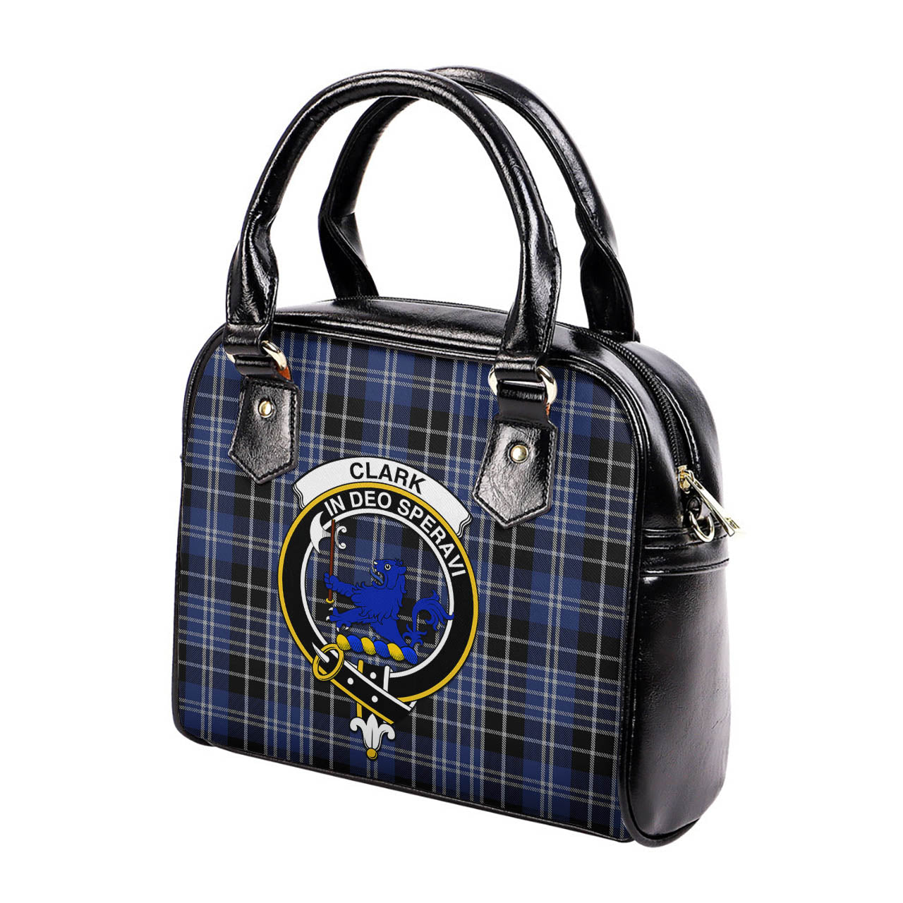 Clark (Lion) Tartan Shoulder Handbags with Family Crest - Tartanvibesclothing