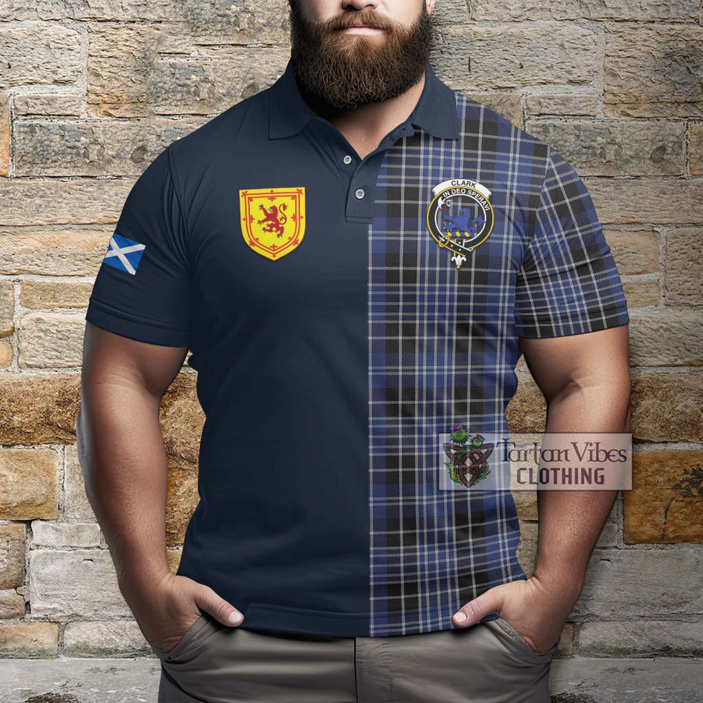 Tartan Vibes Clothing Clark (Lion) Tartan Polo Shirt with Scottish Lion Royal Arm Half Style