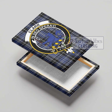 Clark (Lion) Tartan Canvas Print Wall Art with Family Crest