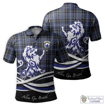 Clark (Lion) Tartan Polo Shirt with Alba Gu Brath Regal Lion Emblem