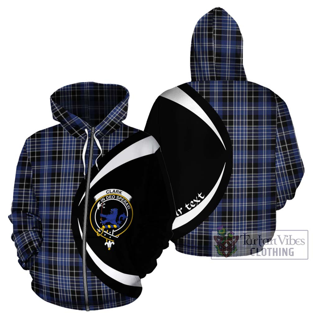 Tartan Vibes Clothing Clark (Lion) Tartan Hoodie with Family Crest Circle Style