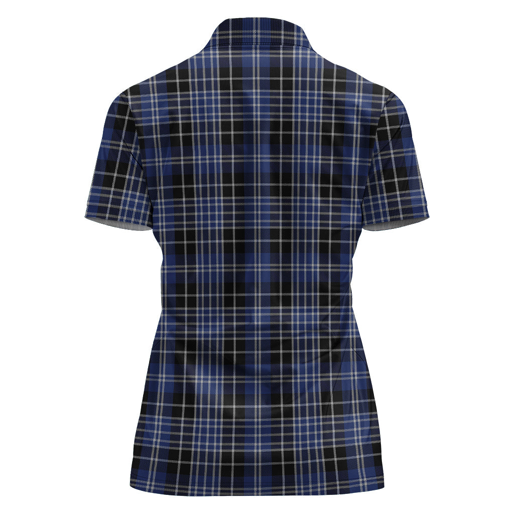 Clark (Lion) Tartan Polo Shirt with Family Crest For Women - Tartan Vibes Clothing