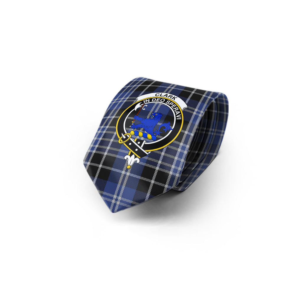 Clark (Lion) Tartan Classic Necktie with Family Crest - Tartan Vibes Clothing