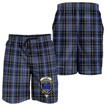 Clark (Lion) Tartan Mens Shorts with Family Crest