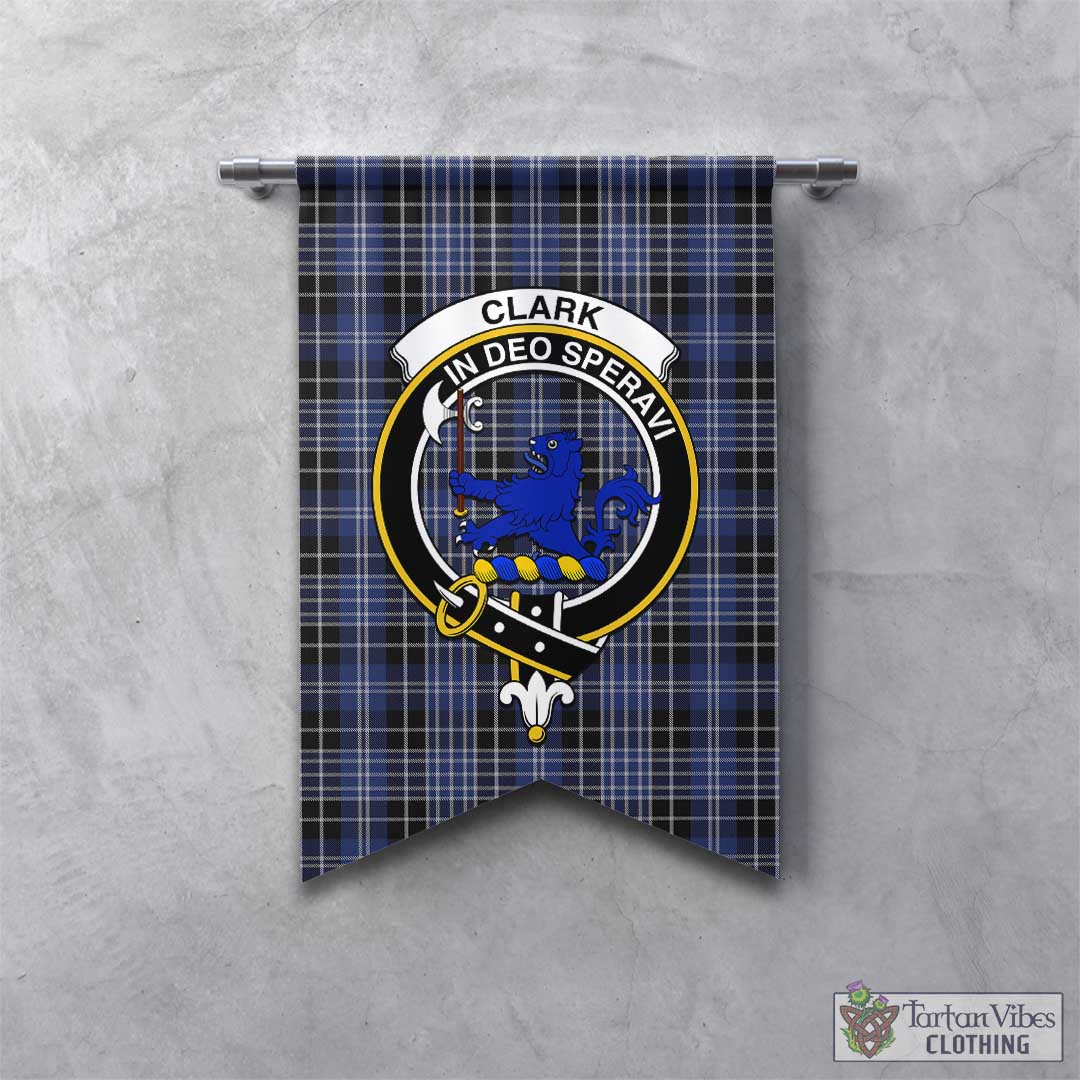 Tartan Vibes Clothing Clark (Lion) Tartan Gonfalon, Tartan Banner with Family Crest