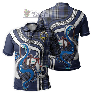 Clark (Lion) Tartan Polo Shirt with Epic Bagpipe Style