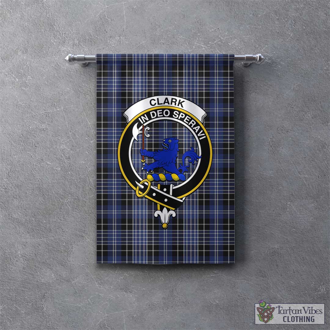 Tartan Vibes Clothing Clark (Lion) Tartan Gonfalon, Tartan Banner with Family Crest