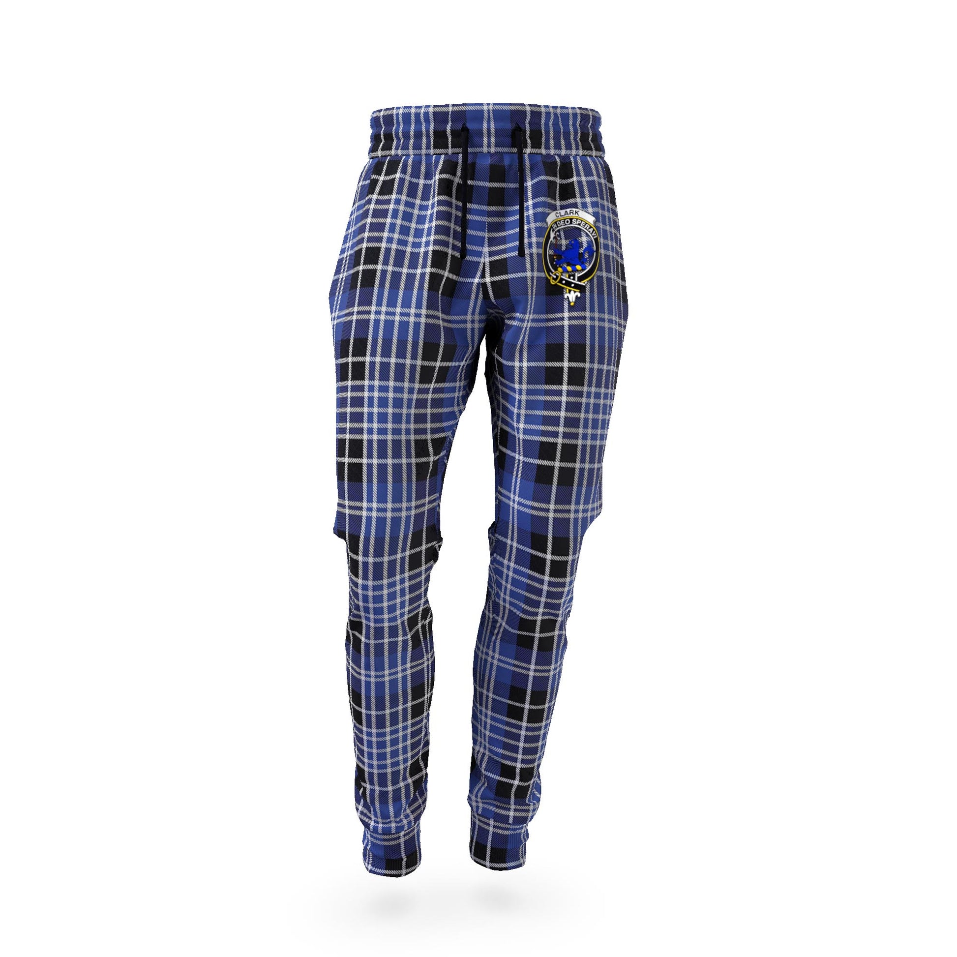 Clark (Lion) Tartan Joggers Pants with Family Crest - Tartan Vibes Clothing